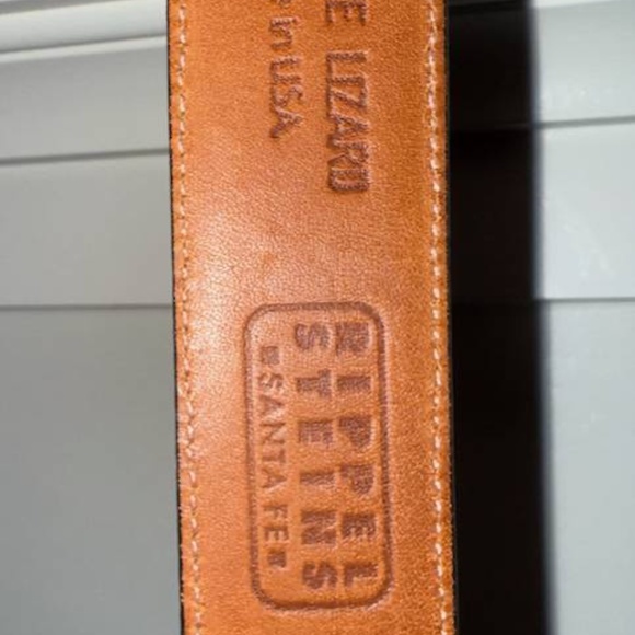 Genuine lizard belt by John Rippel of Santa Fe (black, size 32) - Picture 3 of 6